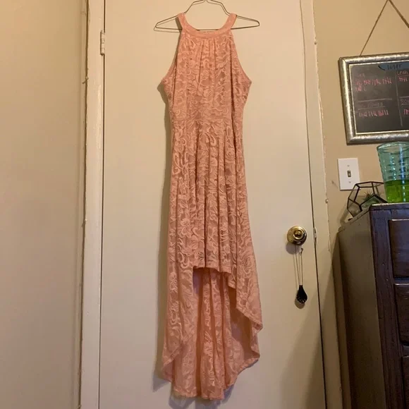 Berry Love | Dresses | Light Pink Lace Dress Long In The Back Short In The  Front | Poshmark
